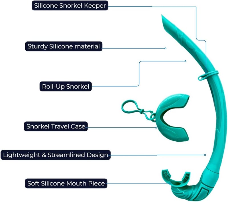 Pro Shot Tidal Roll-up Snorkel for Freediving, Scuba Diving, and Snorkeling - Image 2